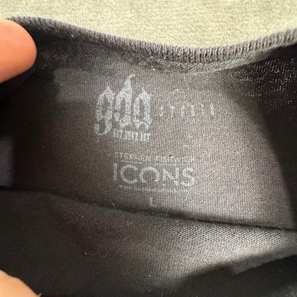 Jimi Hendrix Stephen Fishwick Icons Big Print AOP Black Graphic Band T-shirt L - Picture 3 of 5